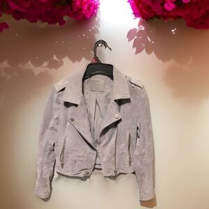 Grey Suede XS SL8 Moto Jacket